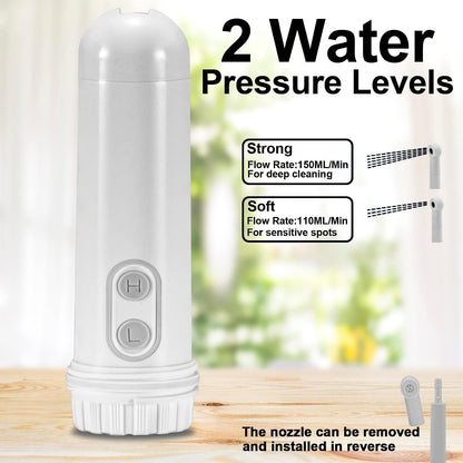 Portable Bidet - Mini Foldable Handheld Personal Travel Bidet with 2 Pressure Options Electric Sprayer Toilet for Personal Hygiene Cleaning/Soothing Postpartum Care/Perineal & Hemmoroid Treatment